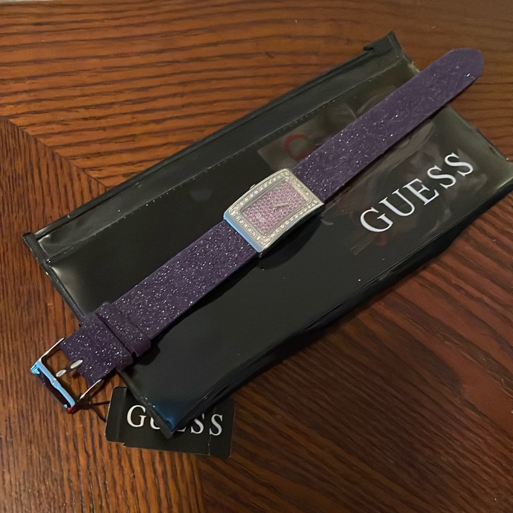 Guess Purple Glitter Watch